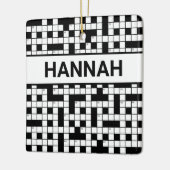 Personalisierter Name Kreuzworträtsel-Muster Keramikornament (Links)