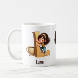 Personalisierter Name & L Verschlafener Morgen Kar Kaffeetasse