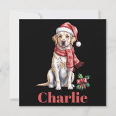 Personalisierter Name Labrador Retriever Feiertagskarte (Vorderseite)