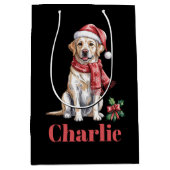 Personalisierter Name Labrador Retriever Mittlere Geschenktüte (Vorderseite)