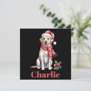 Personalisierter Name Labrador Retriever Weihnacht Feiertagskarte