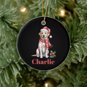 Personalisierter Name Labrador Retriever Weihnacht Keramik Ornament