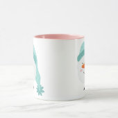 Personalisierter Name lächelnd Gesicht Schneemann  Tasse (Zentrum)