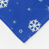 Personalisierter Name Lacrosse Blue Snowflakes Fleecedecke (Ecke)