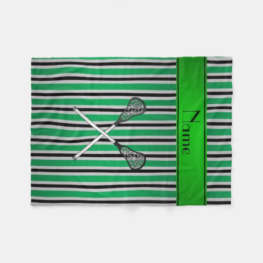 Personalisierter Name Lacrosse Fleecedecke (Vorderseite (Horizontal))