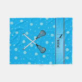 Personalisierter Name Lacrosse Himmelsblau Schneef Fleecedecke (Vorderseite (Horizontal))