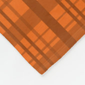 Personalisierter Name Lacrosse orange kariert Fleecedecke (Ecke)