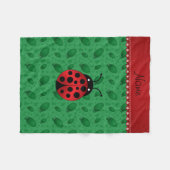 Personalisierter Name Ladybug Grüne Fleecedecke (Vorderseite (Horizontal))