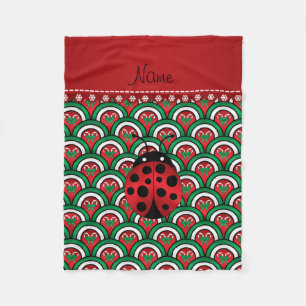 Personalisierter Name Ladybug halbe Kreise Süßware Fleecedecke