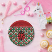 Personalisierter Name Ladybug halbe Kreise Süßware Pappteller (Party)