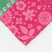 Personalisierter Name ladybug rosa Blumenmuster Fleecedecke (Ecke)