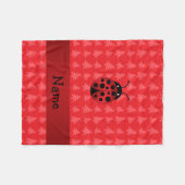Personalisierter Name Ladybug - Rote Weihnachtsbäu Fleecedecke (Vorderseite (Horizontal))