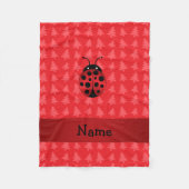 Personalisierter Name Ladybug - Rote Weihnachtsbäu Fleecedecke (Vorderseite)