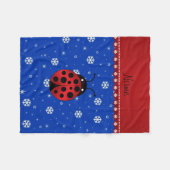 Personalisierter Name Ladybug - Schneeflocken Fleecedecke (Vorderseite (Horizontal))