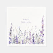 Personalisierter Name Lavendel Brautparty Serviette (Vorderseite)