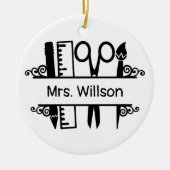 Personalisierter Name Lehrerschulbedarf Keramik Ornament (Vorne)