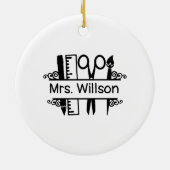 Personalisierter Name Lehrerschulbedarf Keramik Ornament (Hinten)