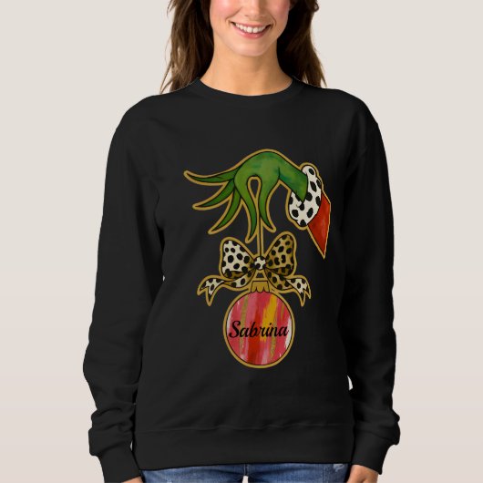 personalisierter Name Leopard-Bogen-Papagei-Orname Sweatshirt (Vorderseite)