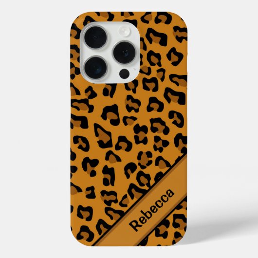 Personalisierter Name Leopard Druckmuster V2 Case-Mate iPhone Hülle (Rückseite)
