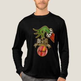 personalisierter Name Leopardenschleife Papagei-Or Tri-Blend Shirt