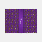 Personalisierter Name lila Adler Fleecedecke (Vorderseite (Horizontal))