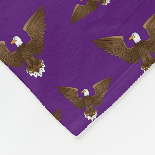Personalisierter Name lila Adler Fleecedecke (Ecke)