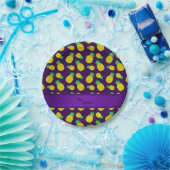 Personalisierter Name lila Ananas Pappteller (Party)