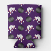 Personalisierter Name lila Bowling Dosenkühler (Rückseite)