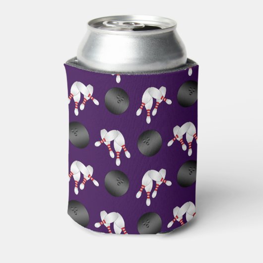 Personalisierter Name lila Bowling Dosenkühler (Kanne Rückseite)