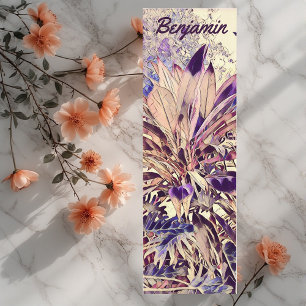 Personalisierter Name Lila Bush Watercolor Art Yogamatte