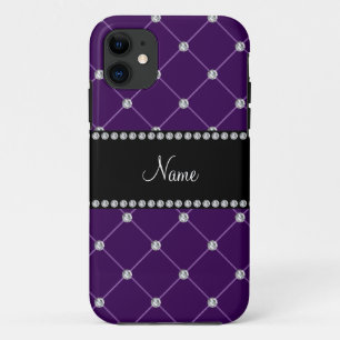 Personalisierter Name Lila Diamanten Case-Mate iPhone Hülle
