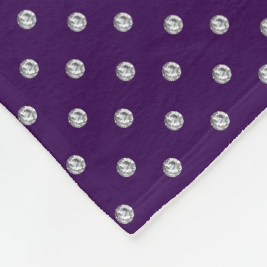 Personalisierter Name lila Diamanten lila Bugbogen Fleecedecke (Ecke)