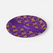 Personalisierter Name lila Erdnussbutter-Gelee Pappteller (Schrägansicht)