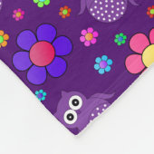Personalisierter Name lila Eule Blume Muster Fleecedecke (Ecke)