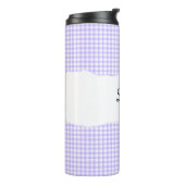 Personalisierter Name Lila Gingham-Muster Thermosbecher (Nach links gedreht)