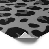 Personalisierter Name lila Glitzer schwarzer Leopa Poster (Ecke)