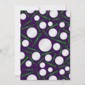 Personalisierter Name lila Golfbälle T-Shirts Einladung (Rückseite)