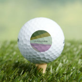 Personalisierter Name Lila Grün Einzigartiges Golf Golfball (Insitu T-Shirt)