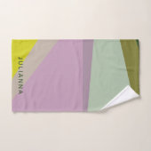 Personalisierter Name Lila grün Stilvoll geometris Badhandtuch Set (Handtuch)