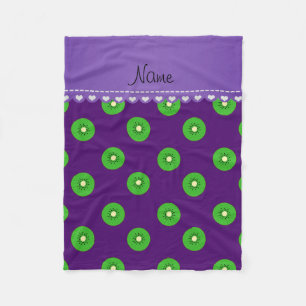 Personalisierter Name lila grünes Kiwi Fleecedecke