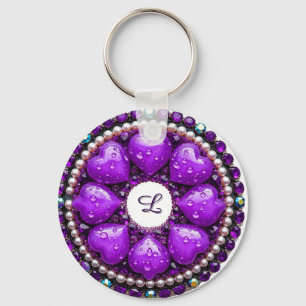 💜 Personalisierter Name Lila-Herz-Schmuck-Geschen Schlüsselanhänger