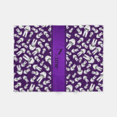 Personalisierter Name lila Karatmuster Fleecedecke (Vorderseite (Horizontal))