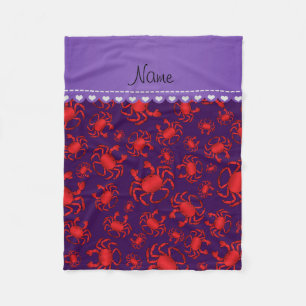 Personalisierter Name lila Krebsmuster Fleecedecke