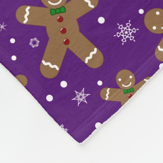 Personalisierter Name lila Lebkuchenschneeflocken Fleecedecke (Ecke)