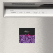 Personalisierter Name lila Leopardendruck Magnet (In Situ (Geschirrspüler))