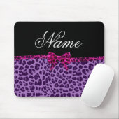 Personalisierter Name lila Leopardruck Rosa Bug Mousepad (Mit Mouse)