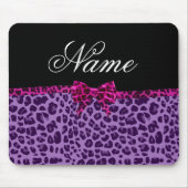 Personalisierter Name lila Leopardruck Rosa Bug Mousepad (Vorne)