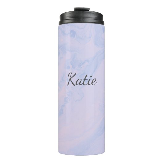 Personalisierter Name Lila Marble Chic Gastgeschen Thermosbecher (Vorderseite)