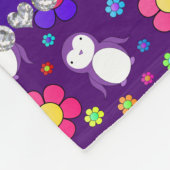 Personalisierter Name lila Pinguine Blume Fleecedecke (Ecke)