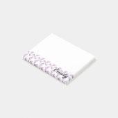 Personalisierter Name Lila Pinwheels Post-it Klebezettel (angewinkelt)